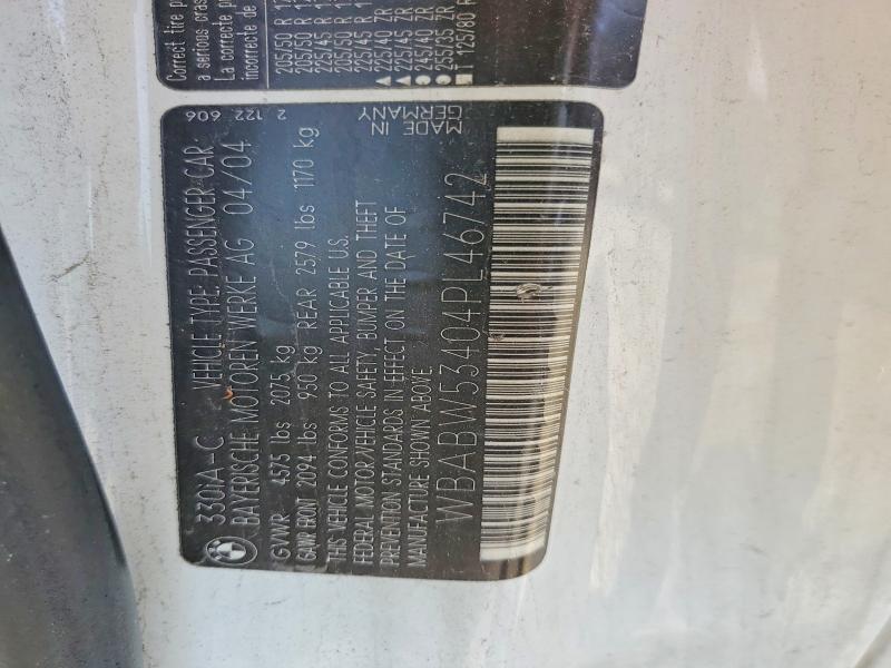 Продажа на аукционе авто 2004 Bmw 330, vin: WBABW53404PL46742, номер лота: 50594256