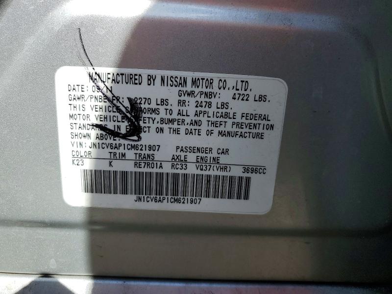 Aukcja sprzedaży 2012 Infiniti G37 Sedan, vin: JN1CV6AP1CM621907, numer aukcji: 49418136
