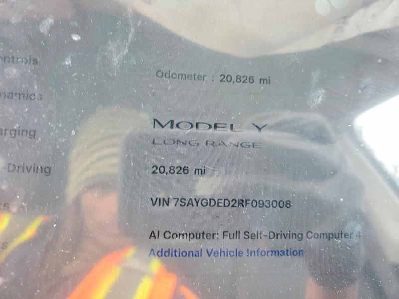 Aukcja sprzedaży 2024 Tesla Model Y, vin: 7SAYGDED2RF093008, numer aukcji: 50735136