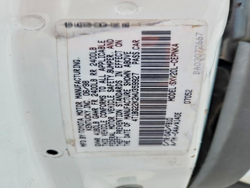 Продажа на аукционе авто 1998 Toyota Camry, vin: 4T1BG22K2WU359927, номер лота: 48457816