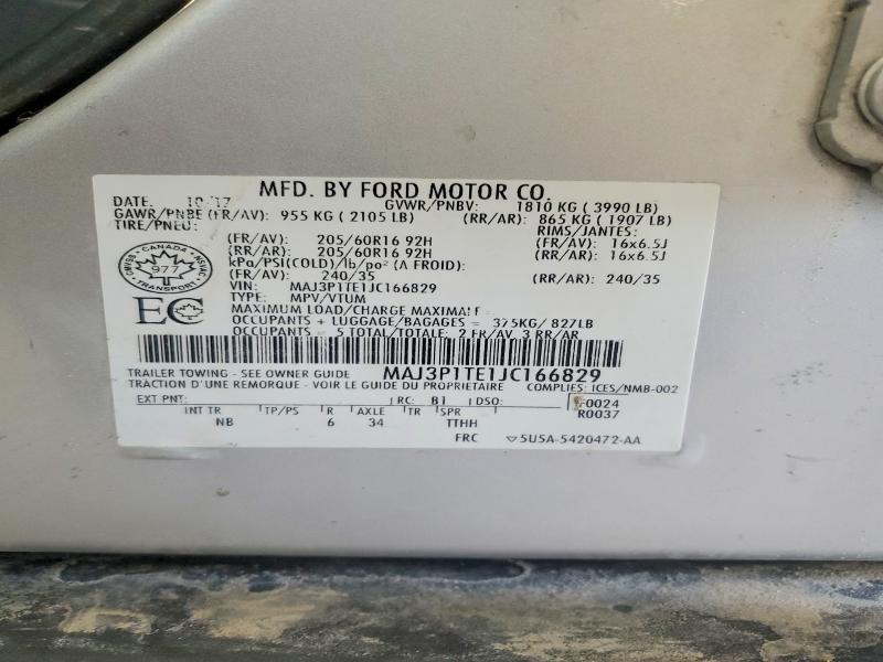 51171716 :رقم المزاد ، MAJ3P1TE1JC166829 vin ، 2018 Ford Ecosport مزاد بيع