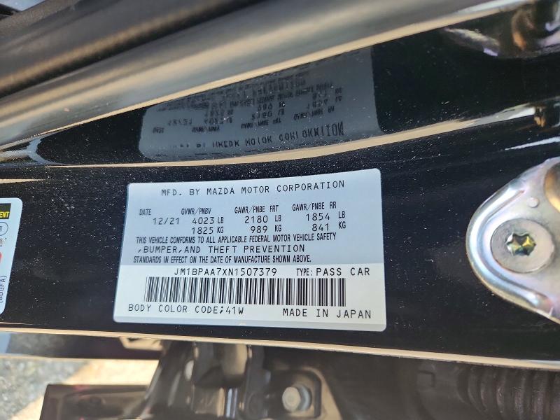 48687966 :رقم المزاد ، JM1BPAA7XN1507379 vin ، 2022 Mazda 3 مزاد بيع