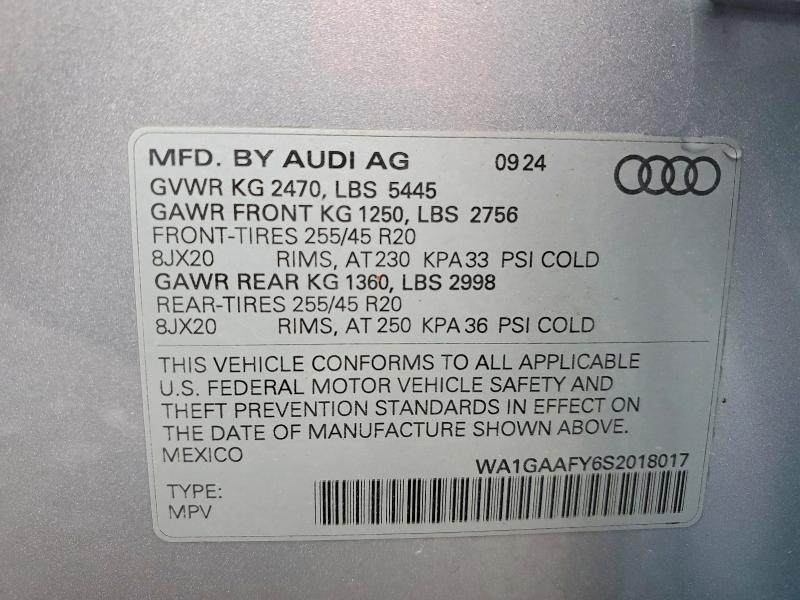 Aukcja sprzedaży 2025 Audi Q5, vin: WA1GAAFY6S2018017, numer aukcji: 79558365