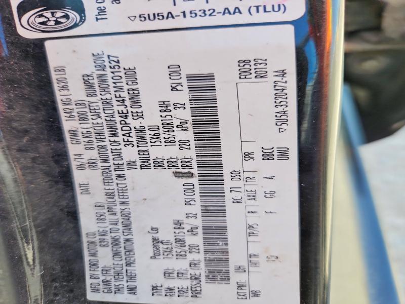 Aukcja sprzedaży 2015 Ford Fiesta, vin: 3FADP4EJ4FM101527, numer aukcji: 48474546