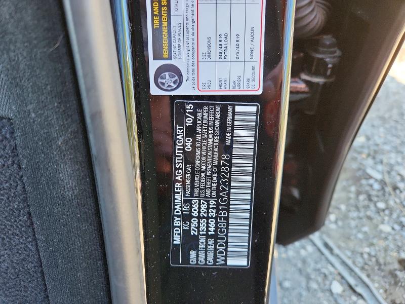 Auction sale of the 2016 Mercedes-benz S, vin: WDDUG8FB1GA232878, lot number: 50678486