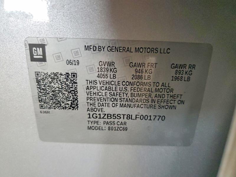 Aukcja sprzedaży 2020 Chevrolet Malibu, vin: 1G1ZB5ST8LF001770, numer aukcji: 48976966