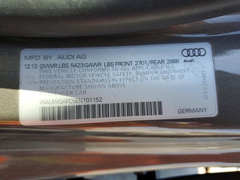 49033236 :رقم المزاد ، WAUWGAFC5EN101152 vin ، 2014 Audi A7 مزاد بيع