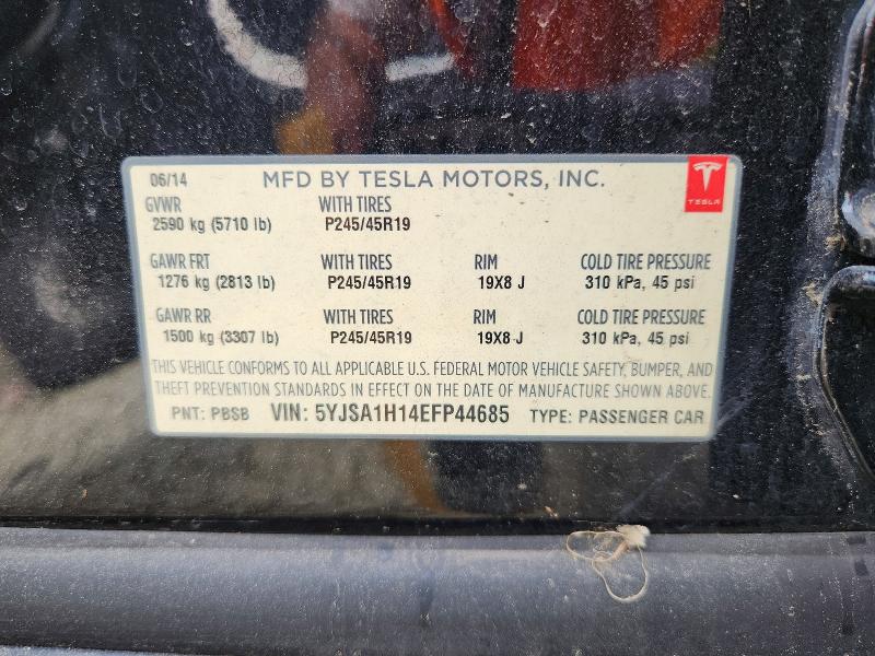 48319286 :رقم المزاد ، 5YJSA1H14EFP44685 vin ، 2014 Tesla Model S مزاد بيع