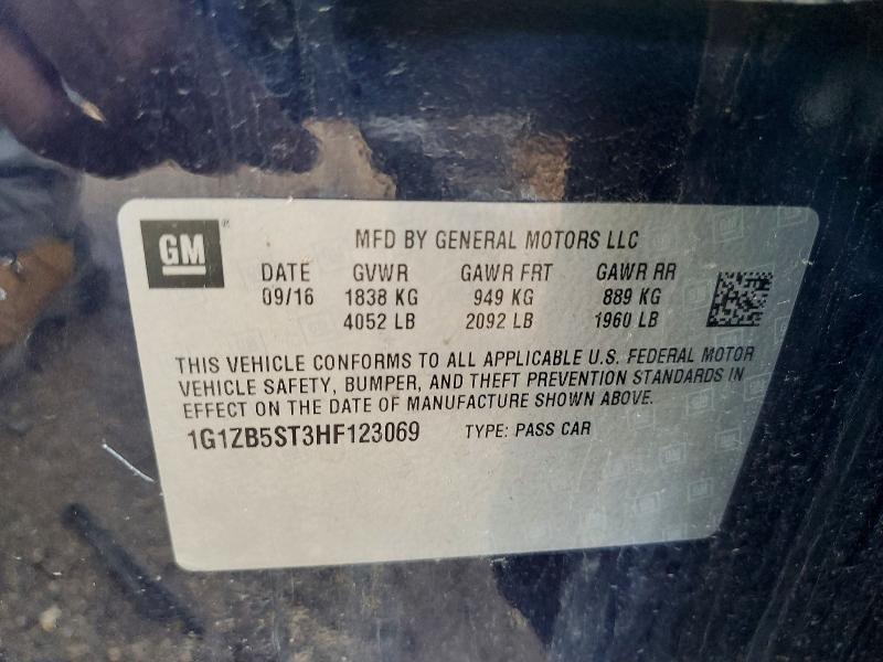 Aukcja sprzedaży 2017 Chevrolet Malibu, vin: 1G1ZB5ST3HF123069, numer aukcji: 49662906