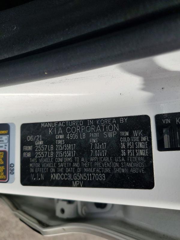 51488496 :رقم المزاد ، KNDCC3LG5N5117033 vin ، 2022 Kia Niro Ev مزاد بيع