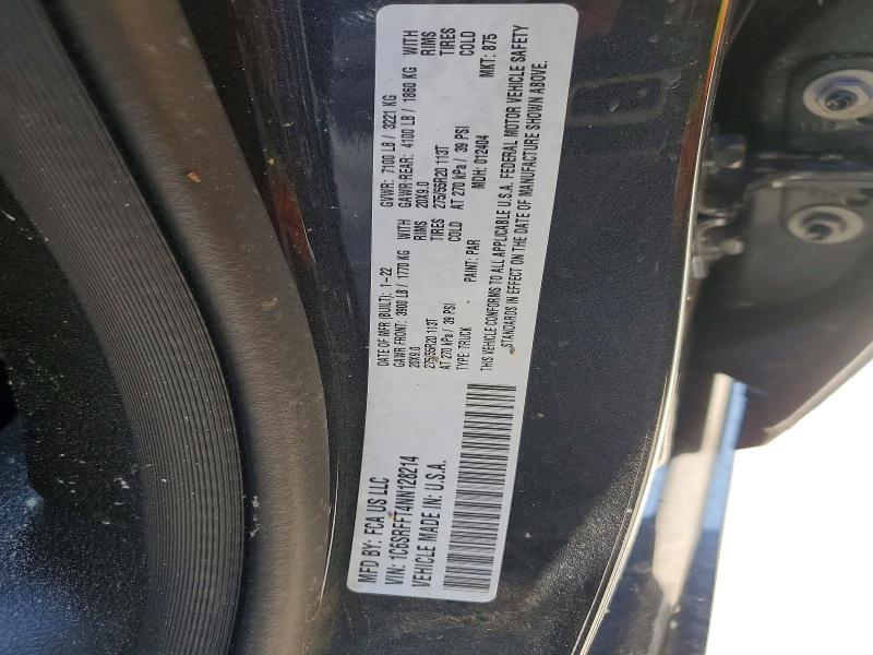 2022 Ram 1500 მანქანა იყიდება აუქციონზე, vin: 1C6SRFFT4NN128214, აუქციონის ნომერი: 51546636