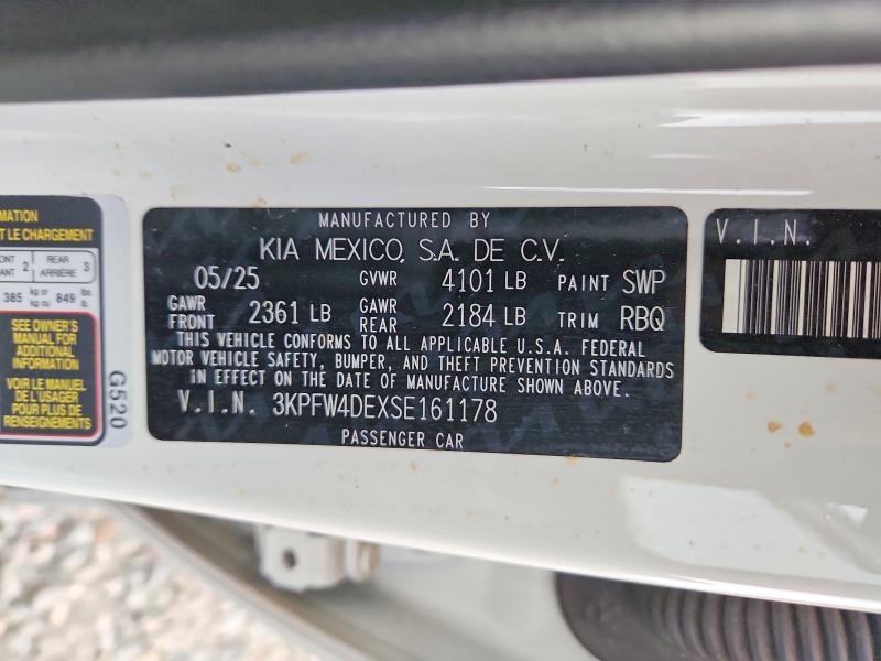 Aukcja sprzedaży 2025 Kia K4, vin: 3KPFW4DEXSE161178, numer aukcji: 51472976