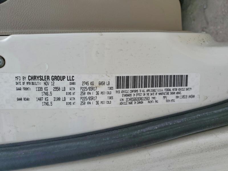 2013 Dodge Grand Caravan მანქანა იყიდება აუქციონზე, vin: 2C4RDGBG9DR612563, აუქციონის ნომერი: 48797456