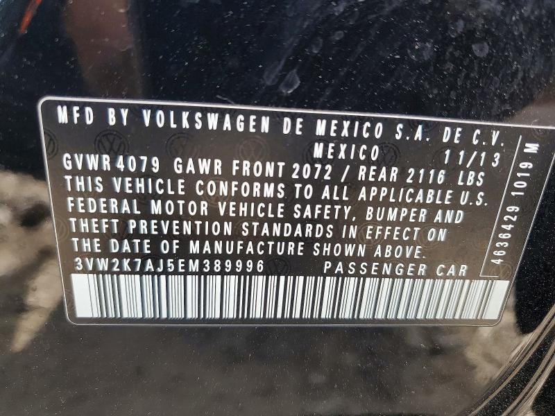 50356266 :رقم المزاد ، 3VW2K7AJ5EM389996 vin ، 2014 Volkswagen Jetta مزاد بيع