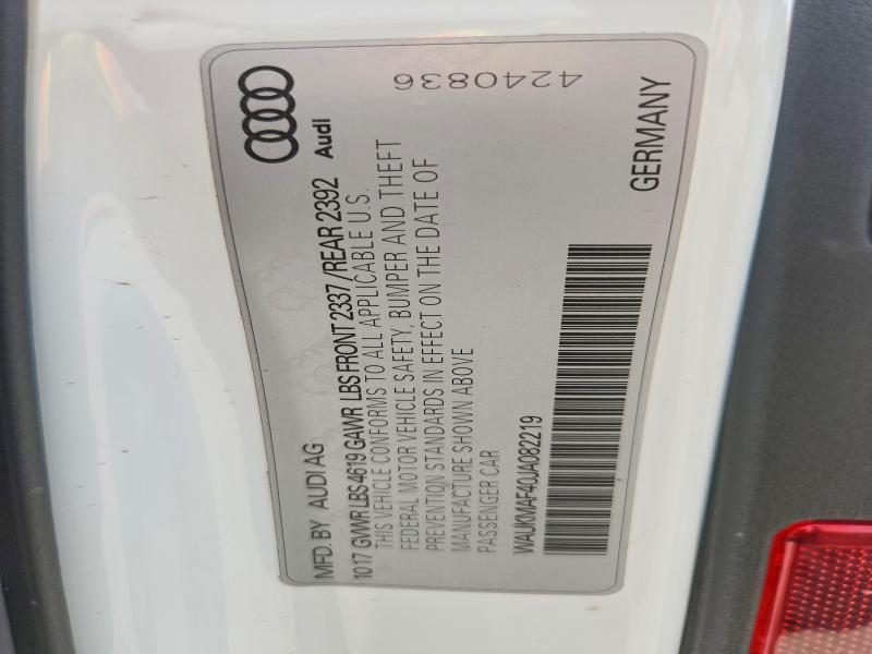 50300276 :رقم المزاد ، WAUKMAF40JA082219 vin ، 2018 Audi A4 مزاد بيع