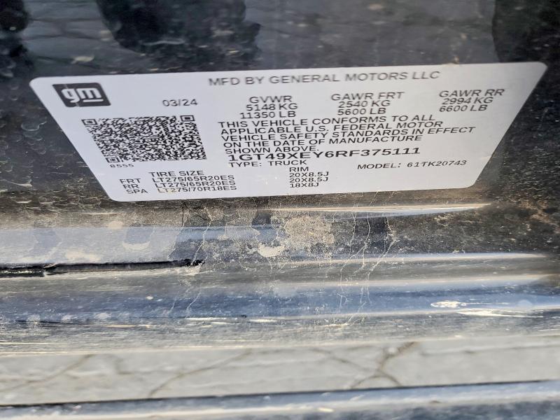 48896786 :رقم المزاد ، 1GT49XEY6RF375111 vin ، 2024 Gmc Sierra مزاد بيع
