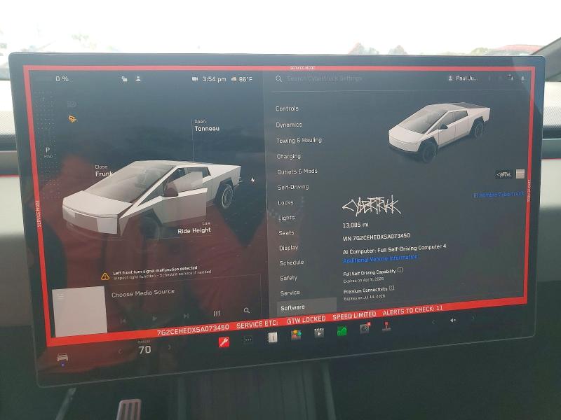 48161596 :رقم المزاد ، 7G2CEHEDXSA073450 vin ، 2025 Tesla Cybertruck مزاد بيع