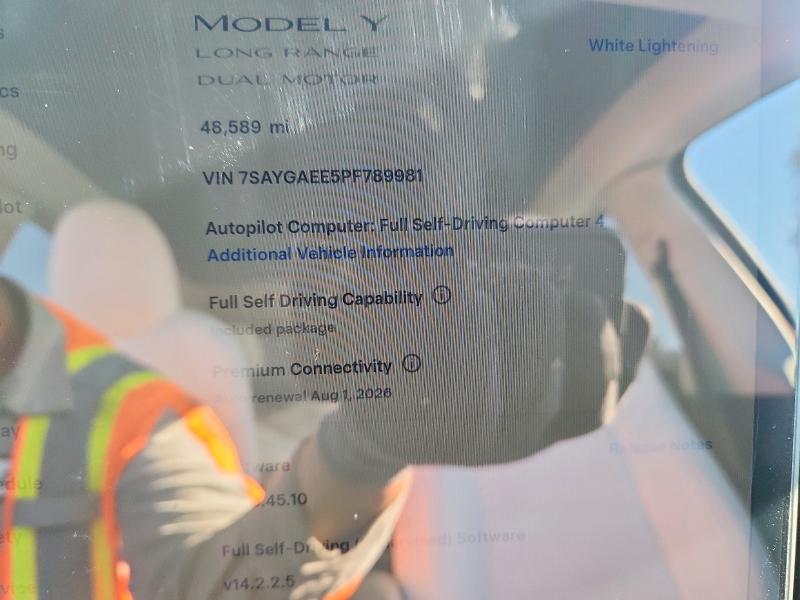 48486206 :رقم المزاد ، 7SAYGAEE5PF789981 vin ، 2023 Tesla Model Y مزاد بيع