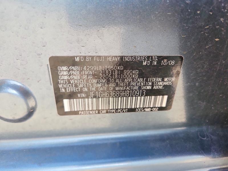 48688206 :رقم المزاد ، JF1GH63689H810913 vin ، 2009 Subaru Impreza مزاد بيع