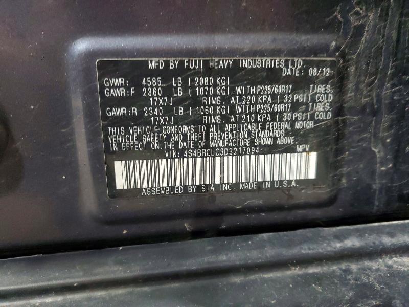 50049426 :رقم المزاد ، 4S4BRCLC3D3217094 vin ، 2013 Subaru Outback مزاد بيع