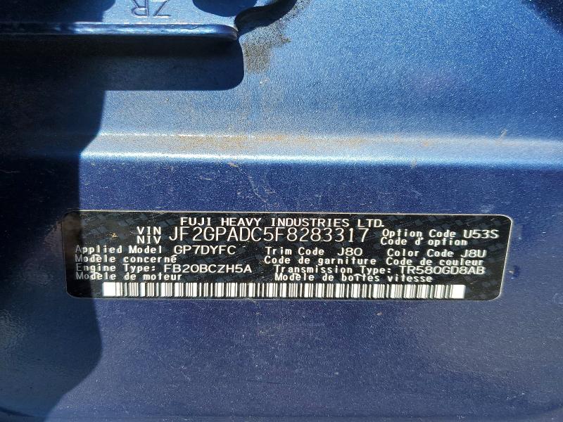 Aukcja sprzedaży 2015 Subaru Xv Crosstrek, vin: JF2GPADC5F8283317, numer aukcji: 51137236