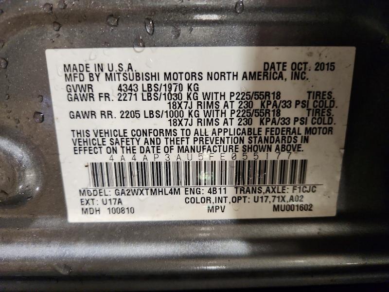 Продаж на аукціоні авто 2015 Mitsubishi Outlander Sport, vin: 4A4AP3AU5FE055177, номер лоту: 50404876
