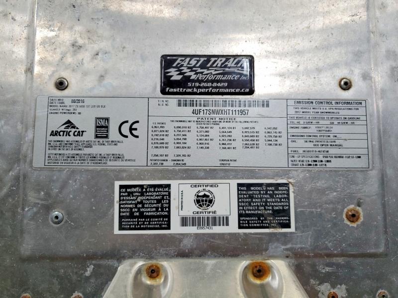 47377486 :رقم المزاد ، 4UF17SNWXHT111957 vin ، 2017 Arctic Cat Arctic Cat مزاد بيع