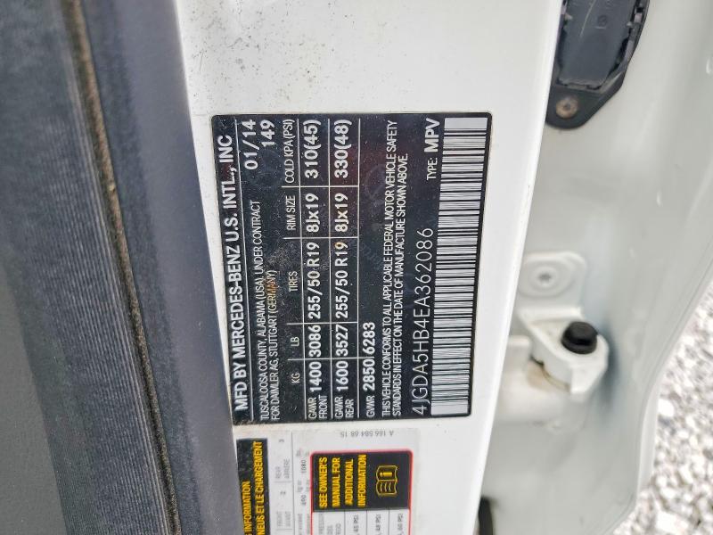 Aukcja sprzedaży 2014 Mercedes-benz Ml, vin: 4JGDA5HB4EA362086, numer aukcji: 51082956