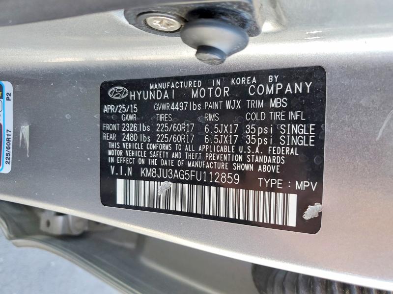 Продажа на аукционе авто 2015 Hyundai Tucson, vin: KM8JU3AG5FU112859, номер лота: 51515366