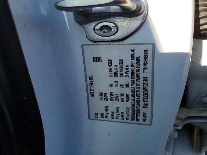 Aukcja sprzedaży 2022 Tesla Model 3, vin: 5YJ3E1EB6NF321449, numer aukcji: 51602596