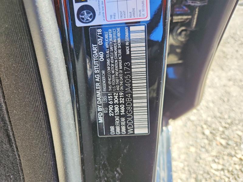 2018 Mercedes-benz S მანქანა იყიდება აუქციონზე, vin: WDDUG8DB4JA405173, აუქციონის ნომერი: 49751186