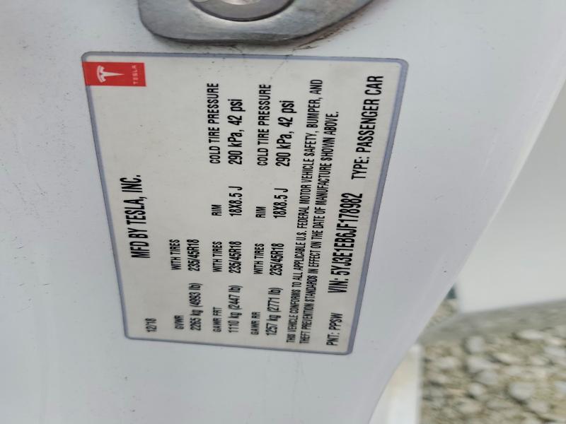 2018 Tesla Model 3 მანქანა იყიდება აუქციონზე, vin: 5YJ3E1EB6JF178982, აუქციონის ნომერი: 47958976