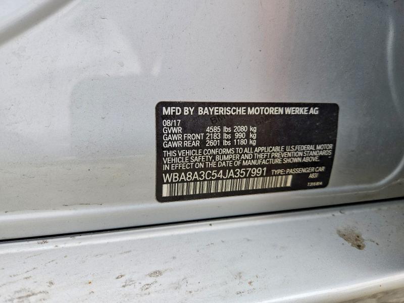 2018 Bmw 320 მანქანა იყიდება აუქციონზე, vin: WBA8A3C54JA357991, აუქციონის ნომერი: 51762676