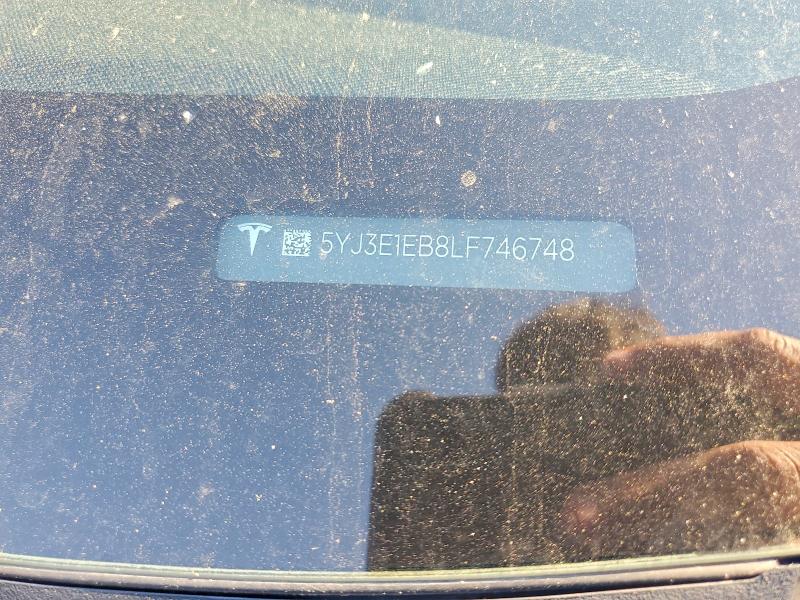47959616 :رقم المزاد ، 5YJ3E1EB8LF746748 vin ، 2020 Tesla Model 3 مزاد بيع
