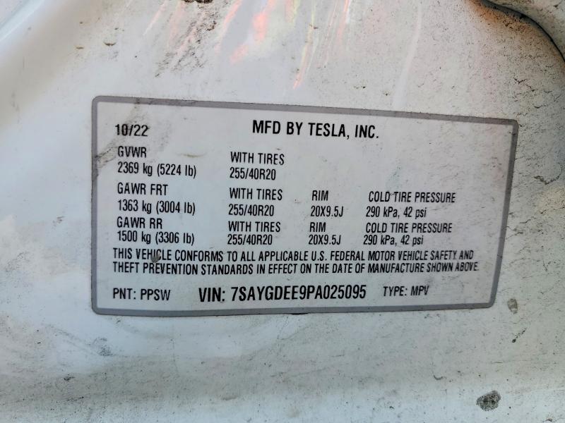 50682236 :رقم المزاد ، 7SAYGDEE9PA025095 vin ، 2023 Tesla Model Y مزاد بيع