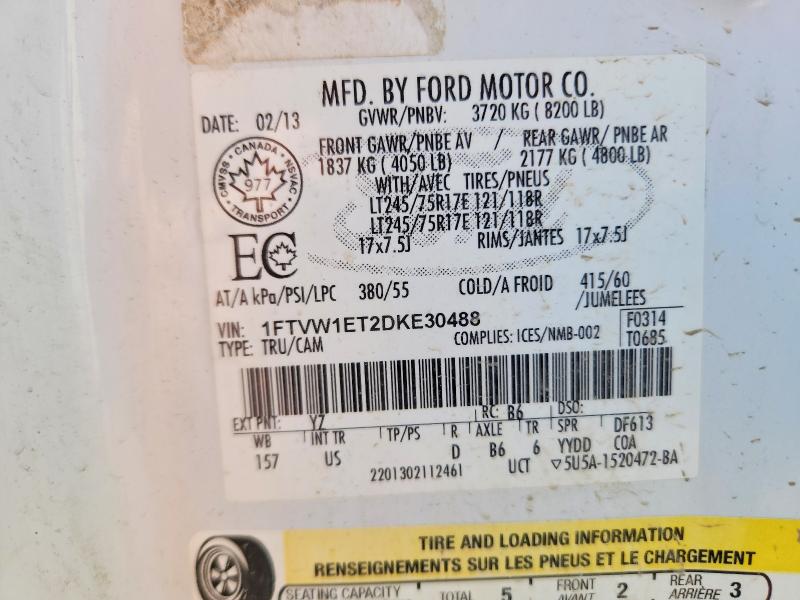 Aukcja sprzedaży 2013 Ford F150, vin: 1FTVW1ET2DKE30488, numer aukcji: 49725206