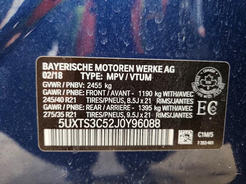 Продажа на аукционе авто 2018 Bmw X3, vin: 5UXTS3C52J0Y96088, номер лота: 49088336