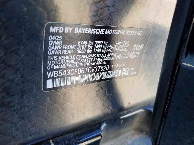 48662916 :رقم المزاد ، WB543CF06TCV37620 vin ، 2026 Bmw Ix مزاد بيع
