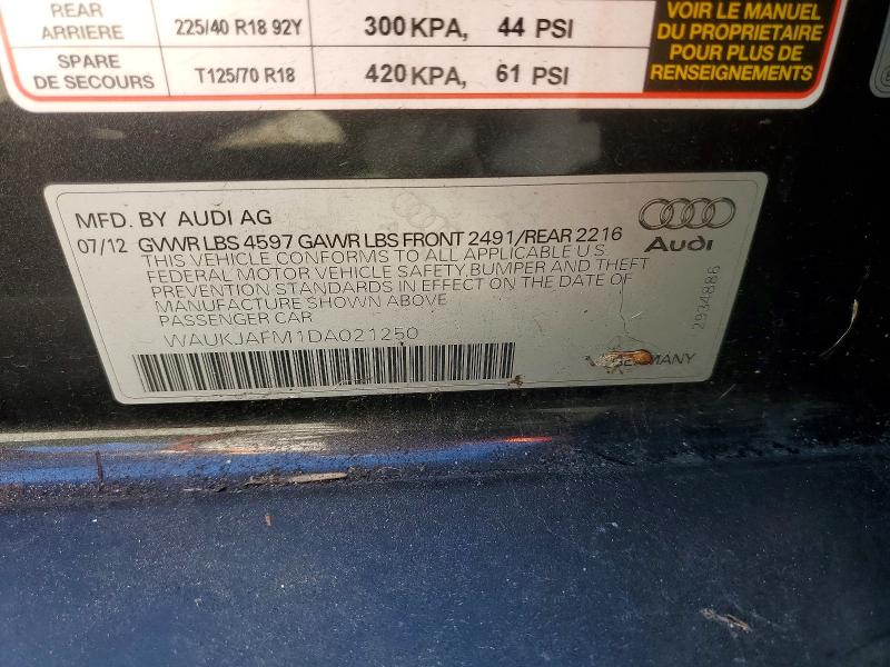 Продажа на аукционе авто 2013 Audi A3, vin: WAUKJAFM1DA021250, номер лота: 49062606