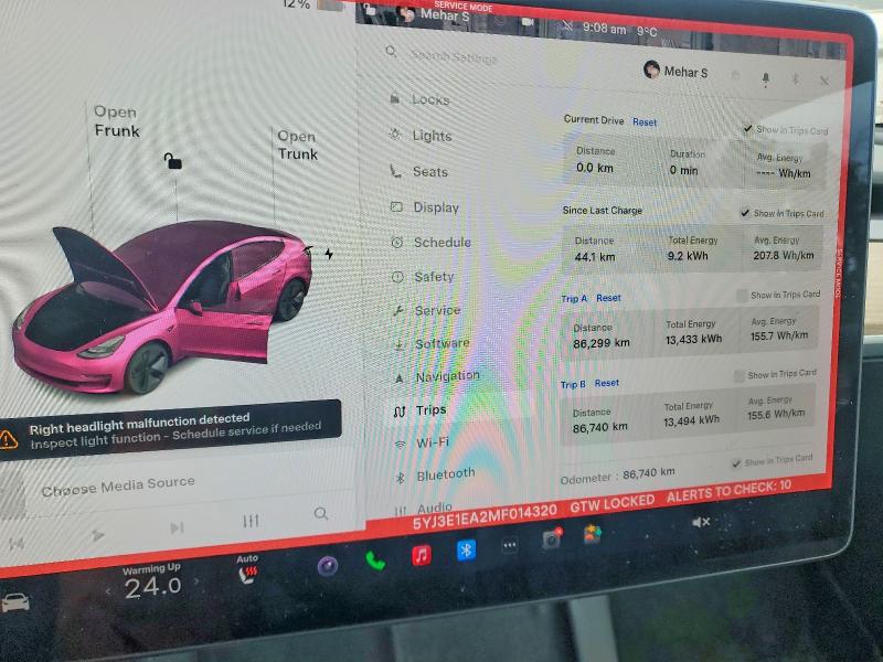 2021 Tesla Model 3 მანქანა იყიდება აუქციონზე, vin: 5YJ3E1EA2MF014320, აუქციონის ნომერი: 50077806