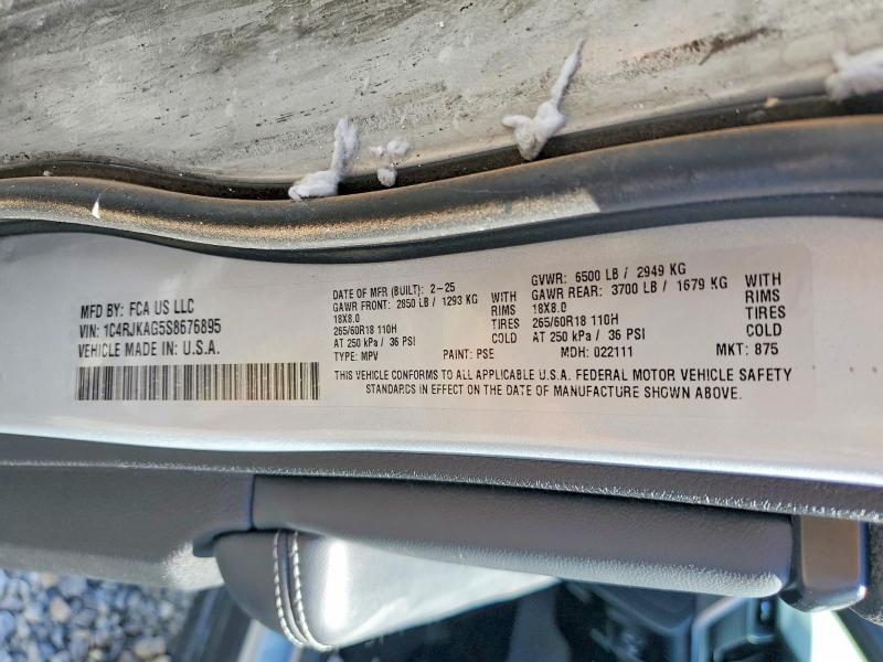 Aukcja sprzedaży 2025 Jeep Grand Cherokee, vin: 1C4RJKAG5S8676895, numer aukcji: 48114436