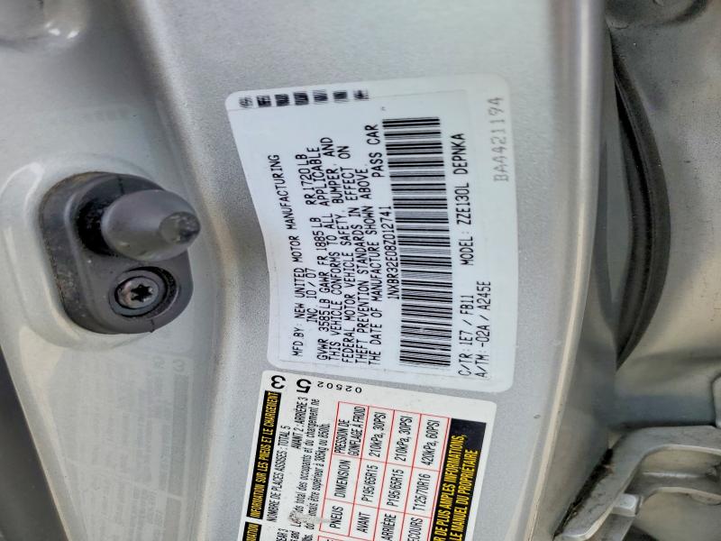 50981026 :رقم المزاد ، 1NXBR32E08Z012741 vin ، 2008 Toyota Corolla مزاد بيع