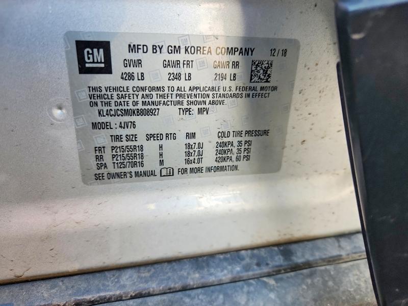 Продажа на аукционе авто 2019 Buick Encore, vin: KL4CJCSM0KB808927, номер лота: 49924246