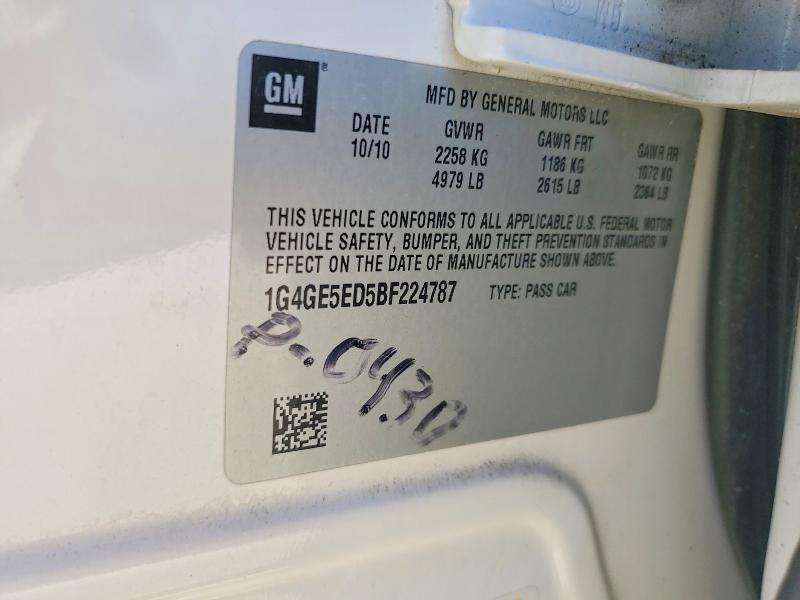 Продаж на аукціоні авто 2011 Buick Lacrosse, vin: 1G4GE5ED5BF224787, номер лоту: 48670976