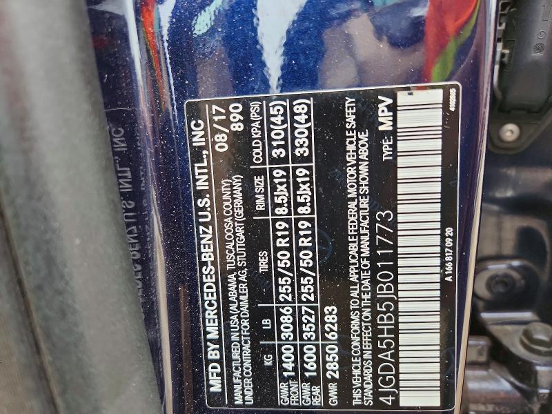 Aukcja sprzedaży 2018 Mercedes-benz Gle, vin: 4JGDA5HB5JB011773, numer aukcji: 50643186