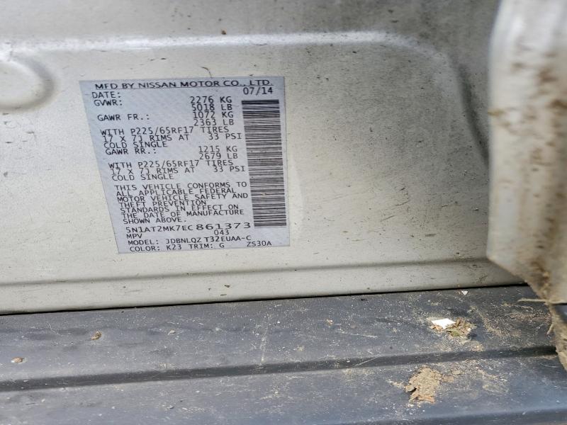 51003396 :رقم المزاد ، 5N1AT2MK7EC861373 vin ، 2014 Nissan Rogue مزاد بيع