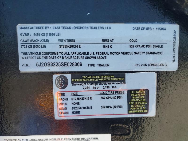 Продаж на аукціоні авто 2025 East Texas Unknown, vin: 5J2GS3225SE028306, номер лоту: 79970145