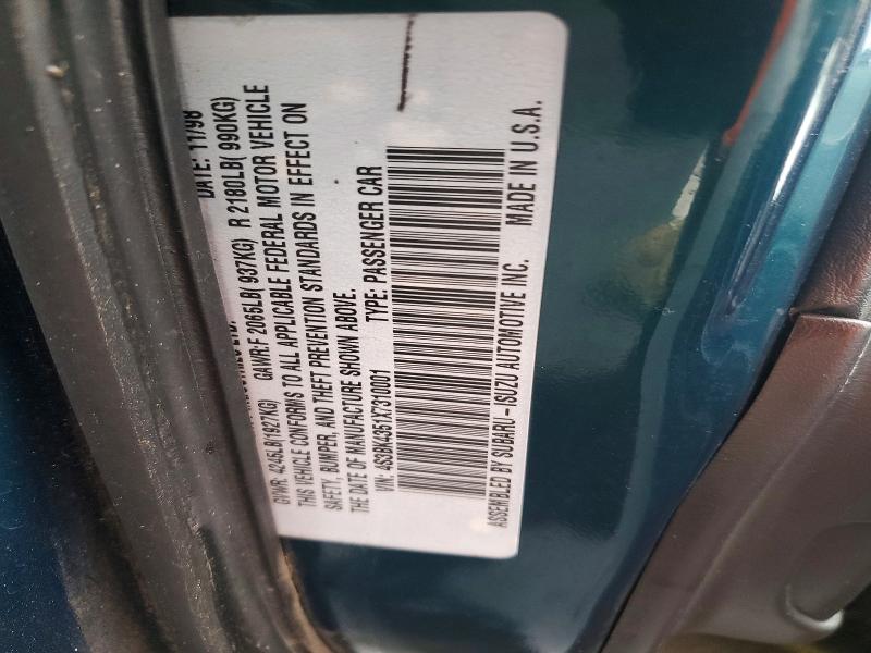 Продаж на аукціоні авто 1999 Subaru Legacy, vin: 4S3BK4351X7310001, номер лоту: 50365466