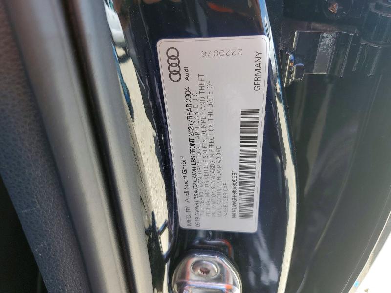 Aukcja sprzedaży 2019 Audi Rs3, vin: WUABWGFF9KA905591, numer aukcji: 51374006