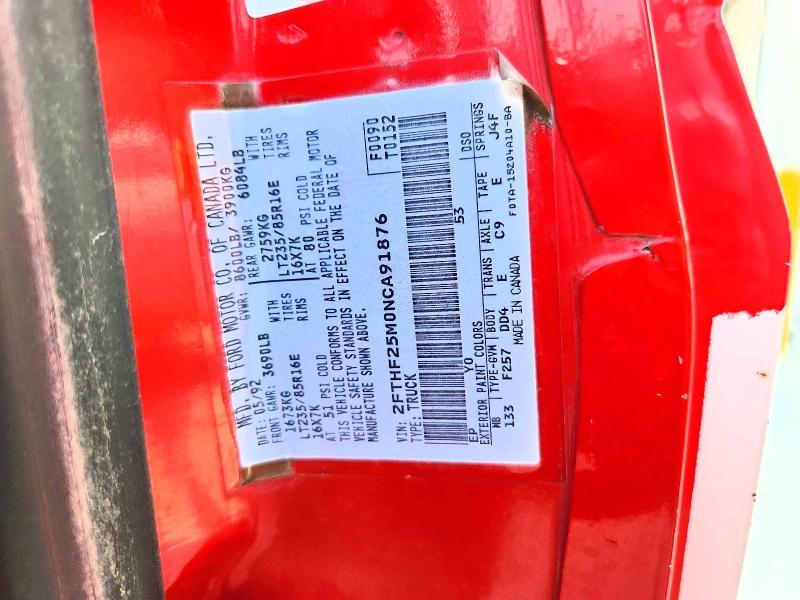 Продажа на аукционе авто 1992 Ford F250, vin: 2FTHF25M0NCA91876, номер лота: 49586126